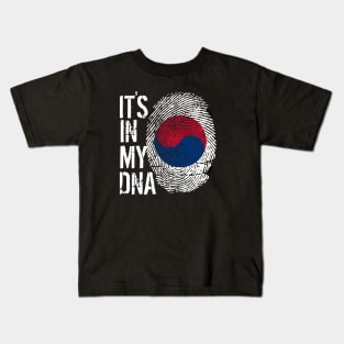 Korea Flag Fingerprint My Story DNA Korean Kids T-Shirt